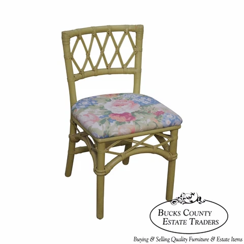 Ficks Reed Vintage Painted Rattan Side Chair Cover