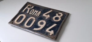 Old Italian metal Roma car license plate NUMMERNSCHILDER vintage plate Italy - Bild 1 von 16