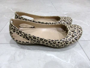 Crocs Kadee Ballet Flats Womens Size 7 Animal Print Leopard EUC - Picture 1 of 6