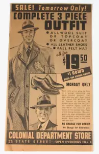 1939 Stampa Pagina Pubblicità Grande Negozio Coloniale Scarpe - Foto 1 di 1