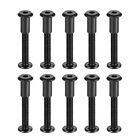 10 Sets Screw Post Male M6x50mm Binding Bolts Carbon Steel Black for DIY