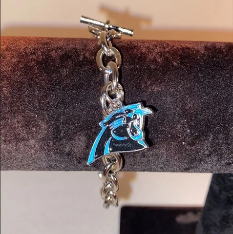Carolina Panthers Officially Licensed Charm Chain Bracelet! Nickel Free Jewelry! Cover