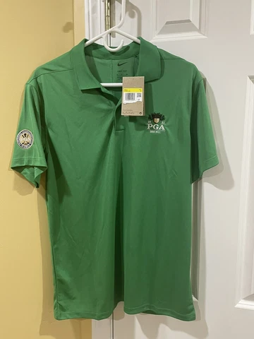 NEW - OAK HILL 2023 PGA CHAMPIONSHIP Nike Green Dri-Fit Polo Men's Small NWT Cover