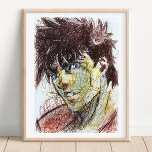 Joseph Joestar Kugelschreiber Druck, Jojo's Bizarre Adventure Kunst Poster - Bild 1 von 3