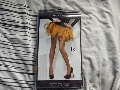 Pumpkin Princess Tutu Fancy Dress Accessory Halloween Orange Adult Skirt Black - Image 1 of 4