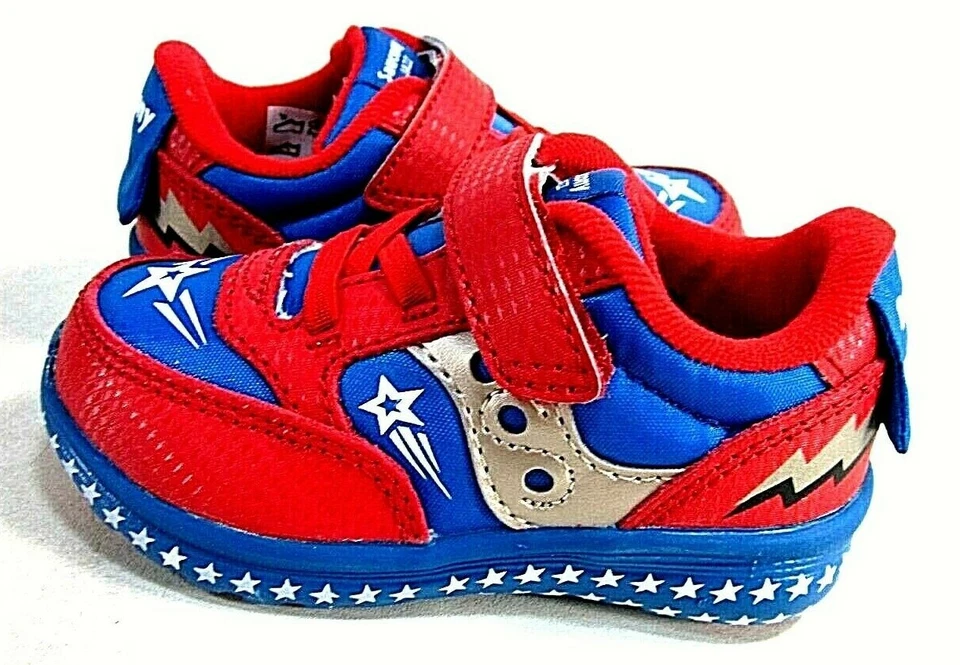 Saucony Baby Jazz Lite Shoes Red/Blue/Superhero Toddler's Size 4.5 Wide Eur 20.5 - Image 1 of 4