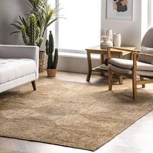 nuLOOM Christie Hand Braided Flatweave Jute Area Rug in Natural - Picture 1 of 7
