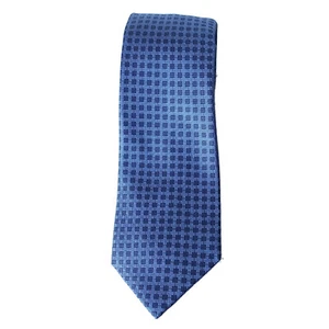 MICHAEL KORS Blue Small Stitched Neat Square Check Silk Classic Tie - Picture 1 of 4