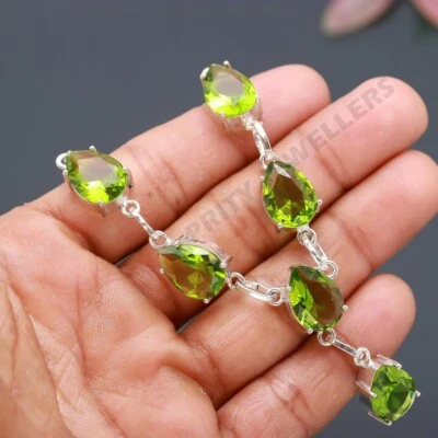 Peridot Handmade Necklace 925 Sterling Silver Bohemian Adjustable Jewelry - Image 1 of 4