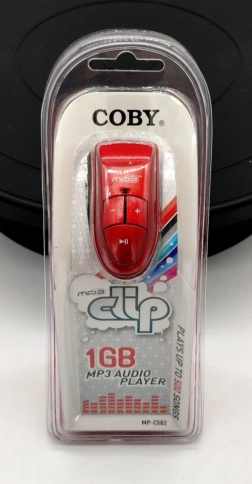 COBY MP-C582 Clip MP3 Audio Player 1 GB Red Sealed Music 2007 - Image 1 of 2