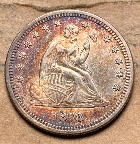 1878 Seated Liberty Quarter AU/UNC Cover
