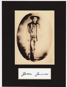 JESSE JAMES  8 by 10 REPRINT PHOTO & REPRINT AUTOGRAPH ON GLOSSY PHOTO PAPER - Picture 1 of 1
