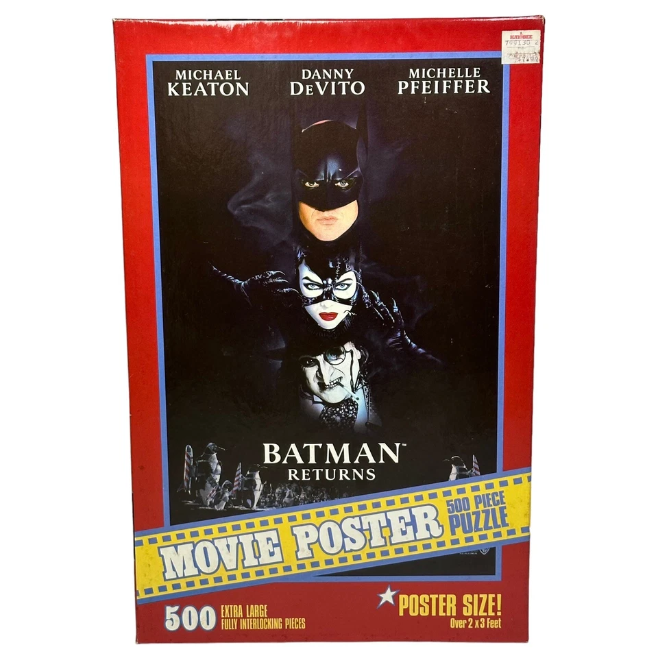 Batman Returns Movie Poster 500 Pcs Jigsaw Puzzle 2x3 Feet MB 1992 Vtg