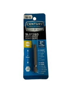 Century Drill & Tool  10-12 Slotted Premium S2 Steel Screwdriver Bit 68222 - Picture 1 of 2