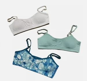 Hanes Girls' 2 + 1 Bonus Pack Seamless Bra - Bra- Teal, White and Tie Dye XL - Picture 1 of 5