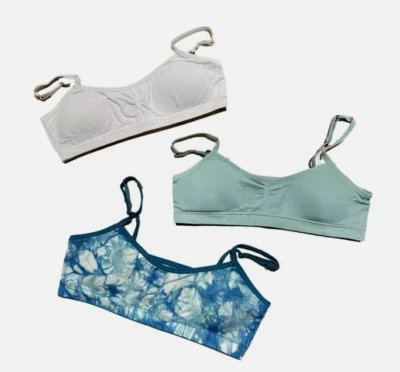 Sutiã sem costura Hanes feminino pacote bônus 2 + 1 - sutiã - azul-petróleo, branco e tie dye GG - Imagem 1 de 4