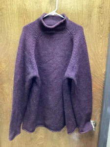 Women "J. Crew" deep purple knit pullover sweater/tunic SizeXXL P.O. - Picture 1 of 2