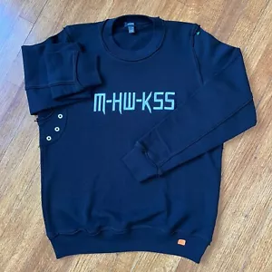 Diesel Sweater Women 2XS Black Crewneck Terry Knit MHWK55 Box Logo Supreme Style - Picture 1 of 19