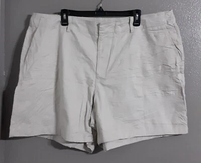 WOMAN'S  COVINGTON PLUS SIZE  STRETCH BEIGE BERMUDA SUMMER SHORTS. SIZE 22W - Image 1 of 4