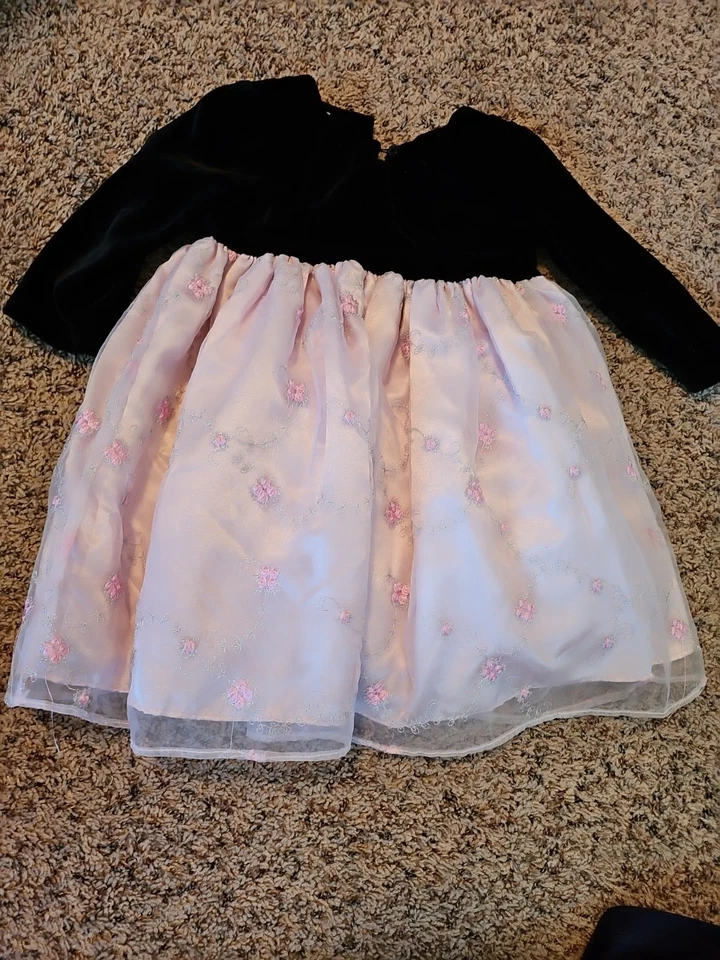 Vestido de fiesta Wonder Kids rosa y negro de terciopelo talla 18 meses     (bxC) Foto 1 de 4
