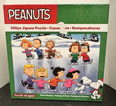 Peanuts "WINTER SKATING" 100 PC Jigsaw Puzzle 2018 USA NEW SEALED 5+ UP 11"X15" - Image 1 of 4