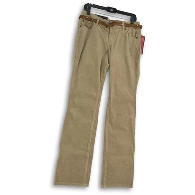 Pantalones rectos de pana talla 8T apt 9 para mujer tostados lisos con cinturón talla 8T nuevos con etiquetas Foto 1 de 4