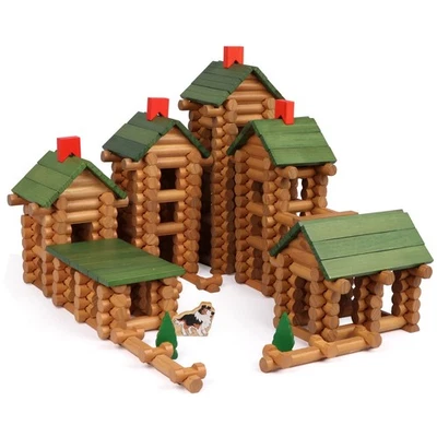 530 Pcs Wooden Logs Set Ages 3+, Classic Building Log Toys for Kids, Creative... - Image 1 of 4