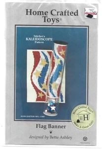 Flag Banner Cross Stitch Pattern Kaleidoscope Pattern 1993 Home Crafted Toys - Picture 1 of 1