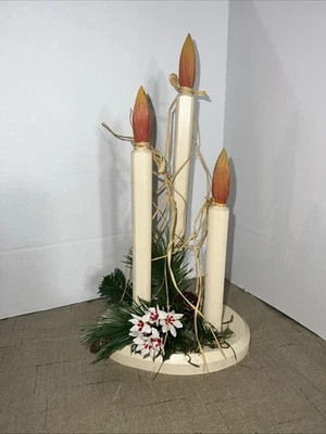 Wooden Decor Candles Rustic Primitive Table Centerpiece Winter Holiday - Image 1 of 4