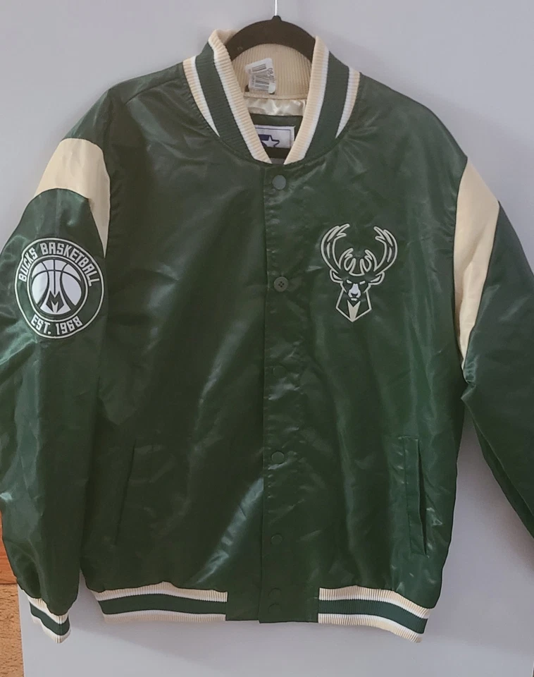 NWOT Starter Milwaukee Bucks Mens X Large  NBA Jacket. DAMAGED  - Изображение 1 из 4