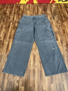 Vintage Dickies Cargo Pants Mens Fit 32x30 Grey Duck Canvas Relaxed 90s USA - Picture 1 of 5