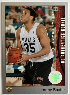 Lonny Baxter 2002-03 UD Authentics Rainbow RC #’D /25 #95 Chicago Bulls Maryland - Image 1 of 3