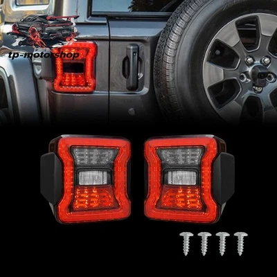 Rear Brake Turn Signal Lamps LED Tail Lights Pair For 2007-2018 Jeep Wrangler JK - Image 1 of 4