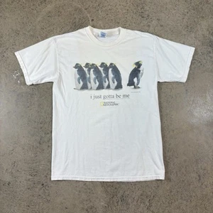 Vintage “I Just Gotta Be Me” 2001 National Geographic Surfs Up Penguin Shirt M - Picture 1 of 7