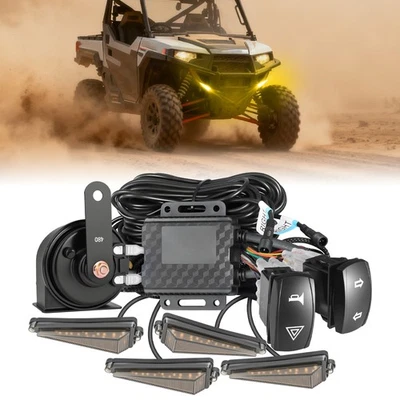 No Hole UTV Triangle LED Turn Signal Blinker Kit For Polaris Ranger 500 570 900 - Image 1 of 4