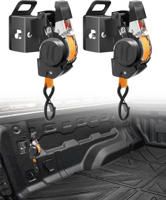 Correas de trinquete retráctiles de doble pivote para caja de camioneta Ford F150 97-14, (2 piezas) Foto 1 de 4