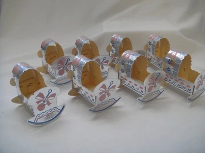 8 Vintage Baby Shower Foil Cradle Nut & Mint Cups - Image 1 of 4