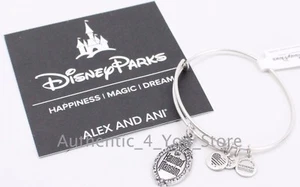 New Disney Alex and Ani Haunted Mansion Sign Gate Plaque Silver Bangle Bracelet - Picture 1 of 3