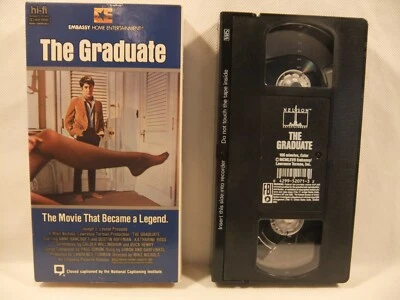 The Graduate 1967 1987 VHS Tape Movie Embassy 2071 Dustin Hoffman Anne Bancroft - Immagine 1 di 3