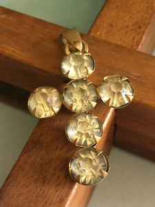 Ancien Pendentif Croix en Laiton et Strass - Imagen 1 de 2