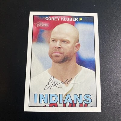 2016 Topps Baseball Heritage Mini Corey Kluber Indians #94/100 Card #433 - Image 1 of 4