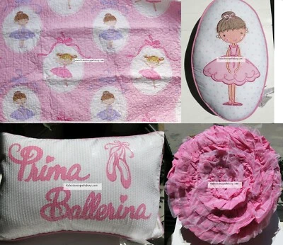 Ballerina Ballet 8pc Twin Quilt Set  Pink Purple Reversible Dancer Spin Twirl - Image 1 of 4