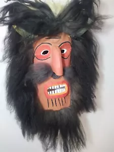 Traditional Romanian mask with original old horns of cow. - Picture 1 of 7