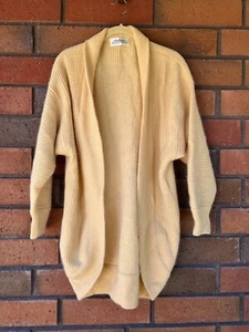 Gelbe Strickjacke Linda Allard Ellen Tracy offener Pullover Medium Wolle/Angora - Bild 1 von 12