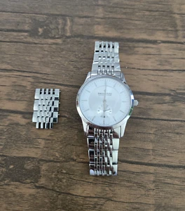 Dreyfuss & Co. 1946 Silver Dial 36 mm Swiss Quartz w SS Bracelet Women - Picture 1 of 24