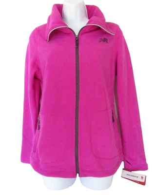 NEW BALANCE Mujer Talla M Rosa Cremallera Completa Bolsillos Premium Microfleece Chaqueta Nueva con Etiquetas Foto 1 de 4