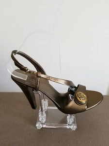 Gucci Gold Leder metallic Hysterie Sandalen Pumps Absatz Größe 9,5 - Bild 1 von 10