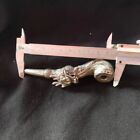.AMAZING VINTAGE Rare OLD Miao Silver Carved Dragon Head Pipe 10cm C50