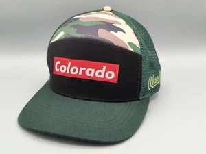 Aksels Woodland Camo Colorado Snapback Hat Cap Panel Retro Mesh Adjustable OS - Picture 1 of 8