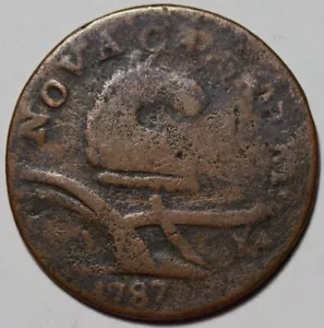 1787 New Jersey Copper, Camel Head, Maris 56-n, struck over 1787 CT 33.2-Z.17 - Picture 1 of 8